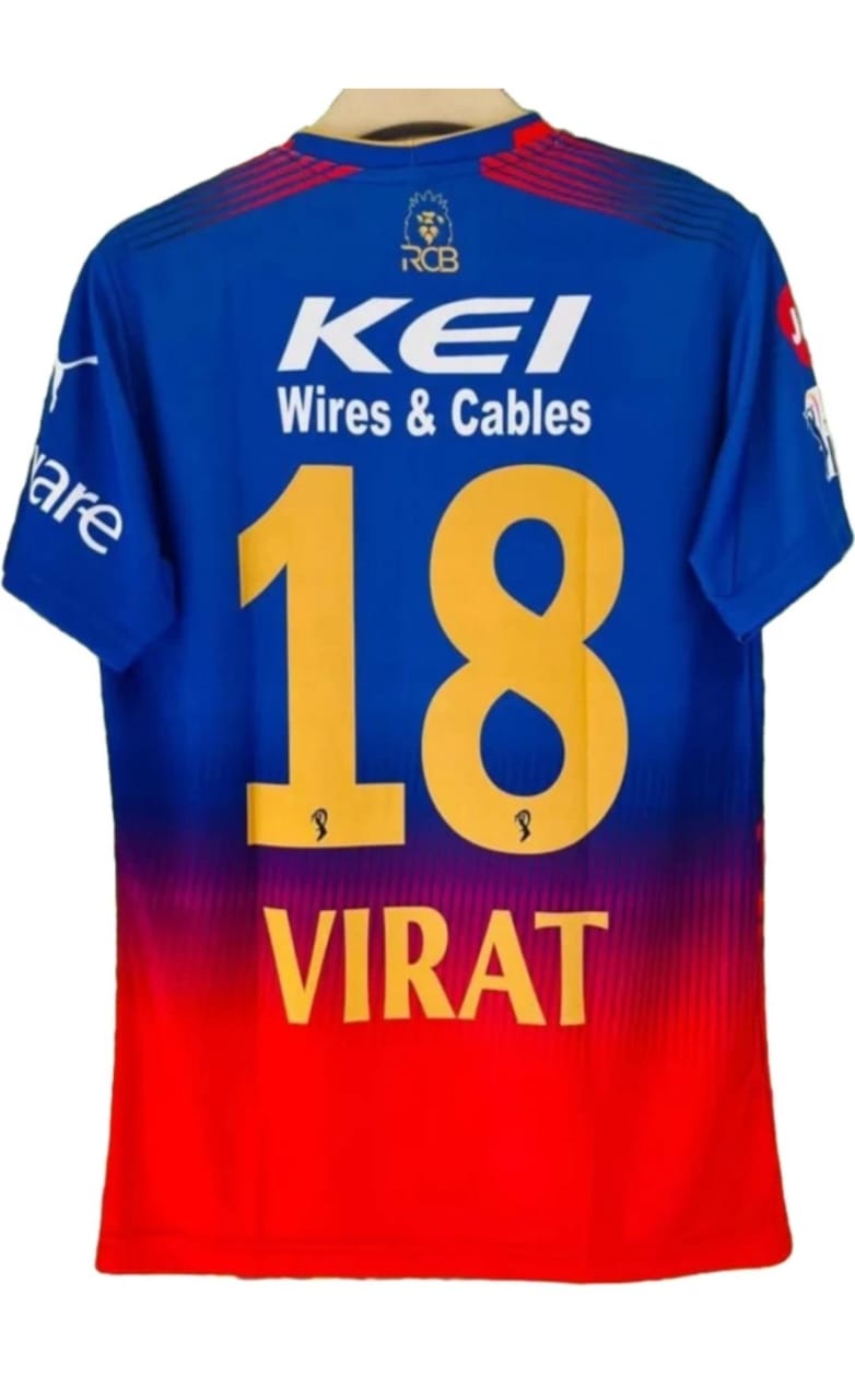 IPL Men Printed Round Neck Polyester (RCB Bold Fan Jersey Tee) - Image 2