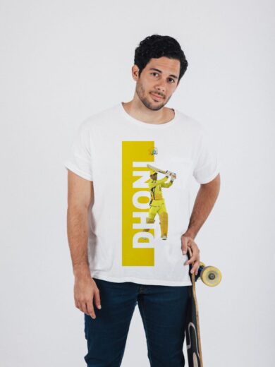 Dhoni printed cotton T-shirt for men – Cool Textile